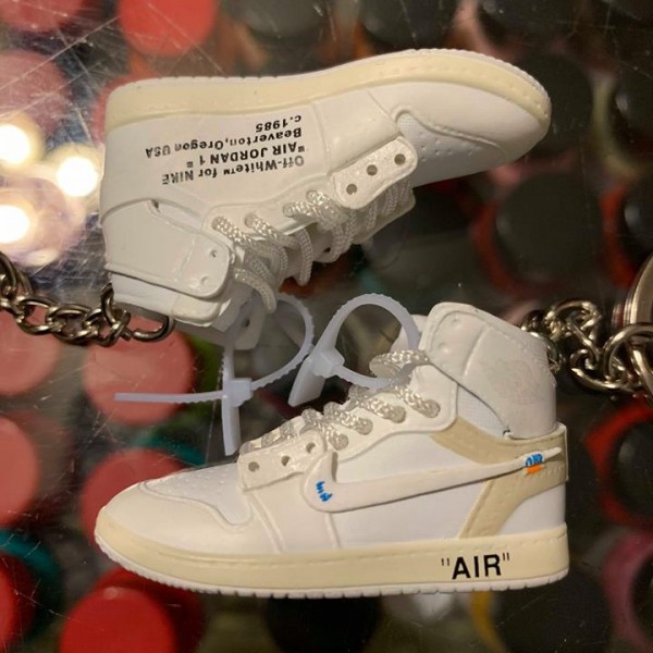 2018 The 10 Nike Air Jordan I Off White High White 3D Keychain
