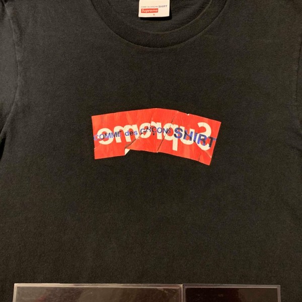 2017 Sup Box Logo Comme Des Garcons CDG Tee Black