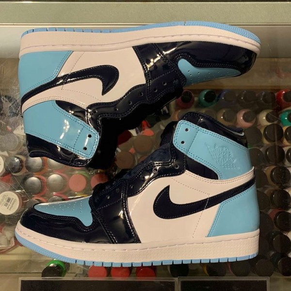 2019 Nike Air Jordan I Blue Chill UNC Patent Men