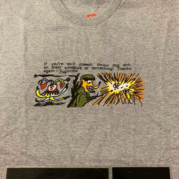 2017 Sup Dog Shit Tee Heather Grey Open Packaged