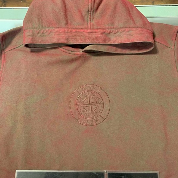 2019 Sup Stone Island Hooded Sweatshirt Red