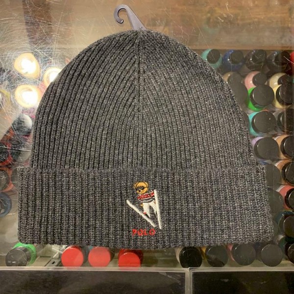2018 Ralph Lauren Polo Bear Ski Beanie Grey