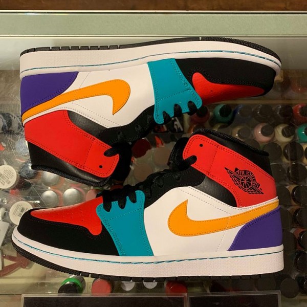 2019 Nike Air Jordan I Mid Bred Multicolor Men 