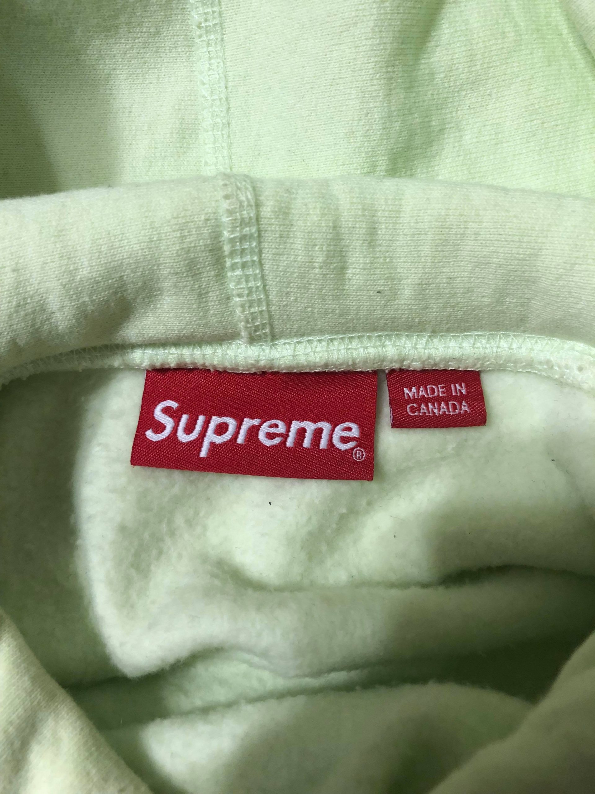 2017 Sup Box Logo Hooded Sweatshirt Pale Lime - Image 4