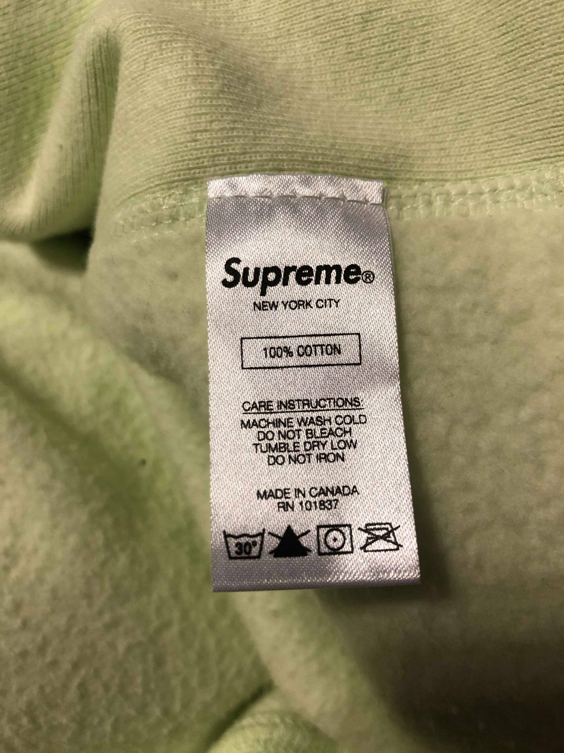 2017 Sup Box Logo Hooded Sweatshirt Pale Lime - Image 9