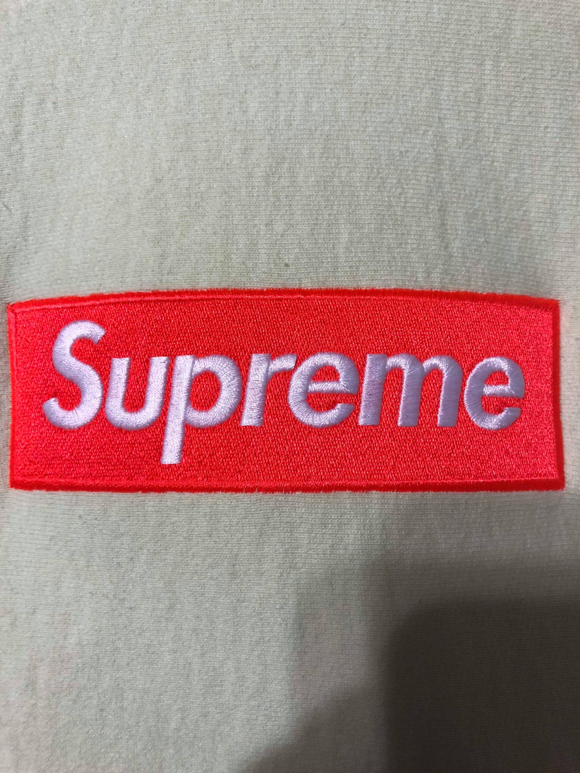 2017 Sup Box Logo Hooded Sweatshirt Pale Lime - Image 3