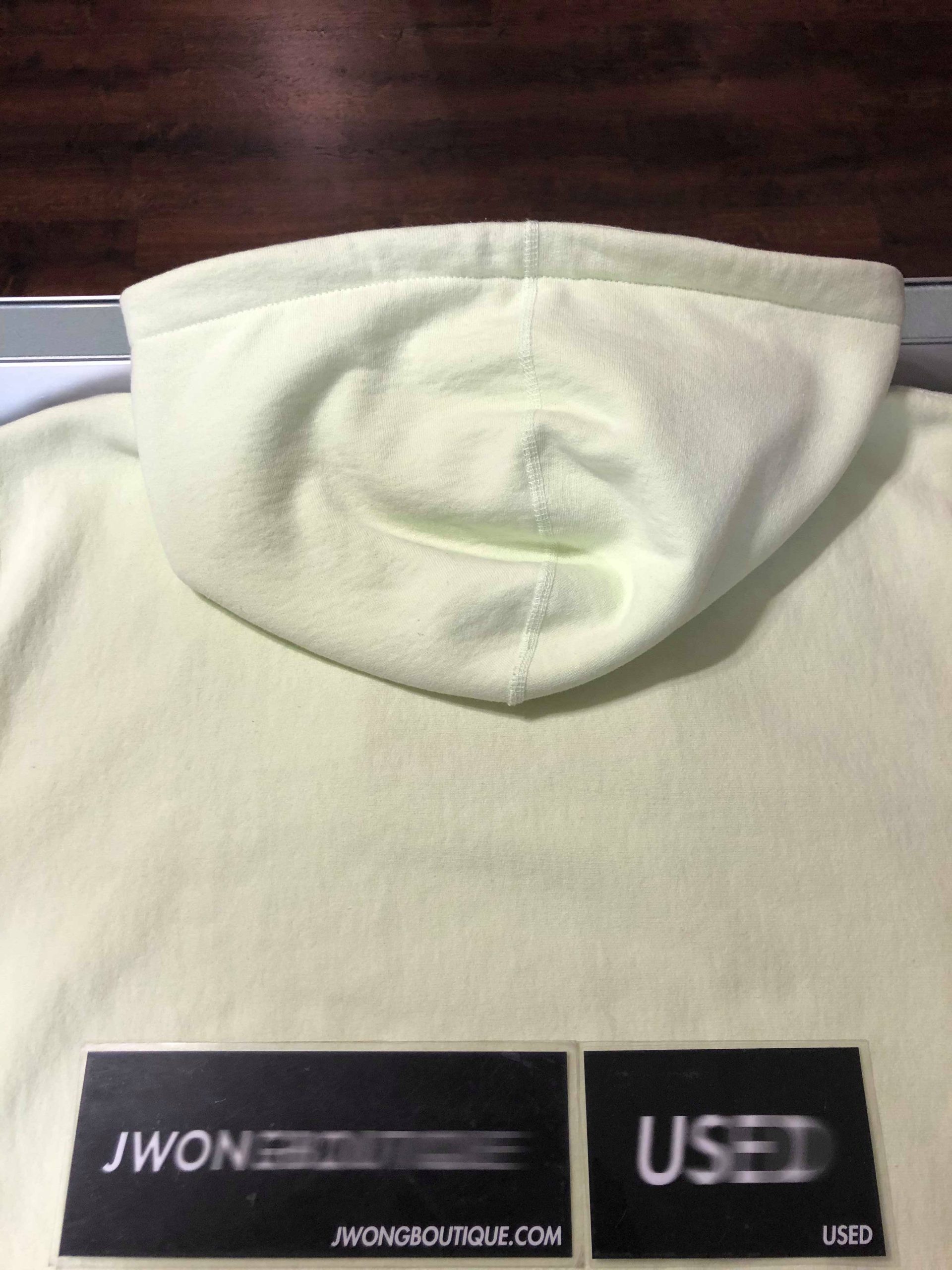 2017 Sup Box Logo Hooded Sweatshirt Pale Lime - Image 2