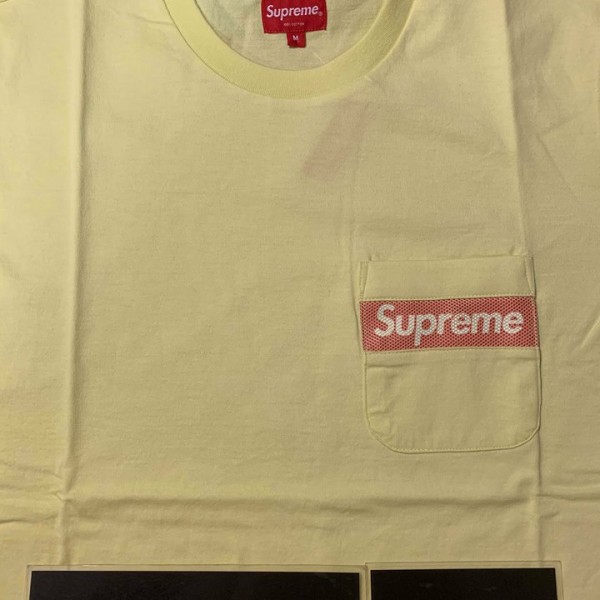 2019 Sup Mesh Stripe Pocket Tee Pale Yellow