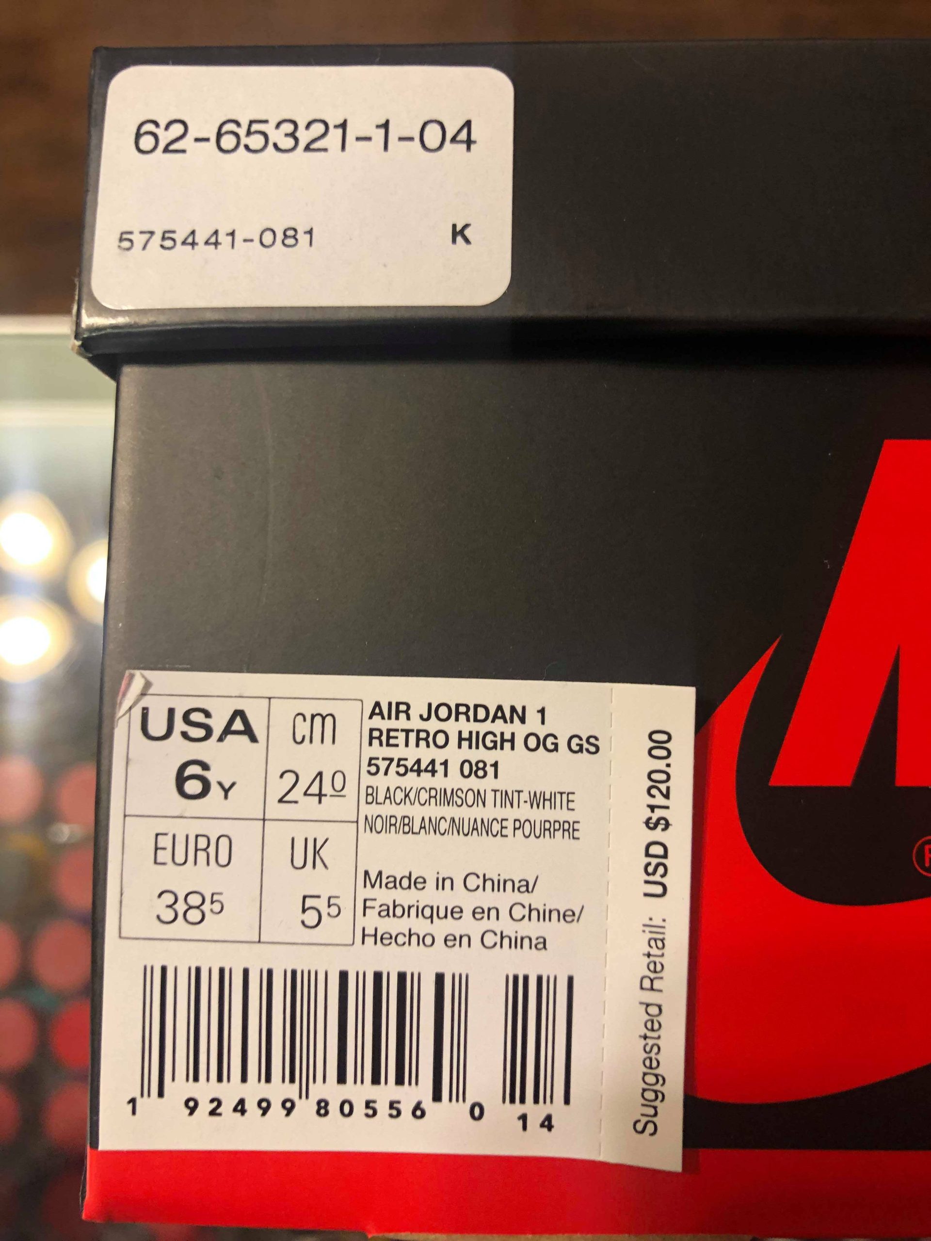 2019 Nike Air Jordan I Black Crimson Tint Youth - Image 13