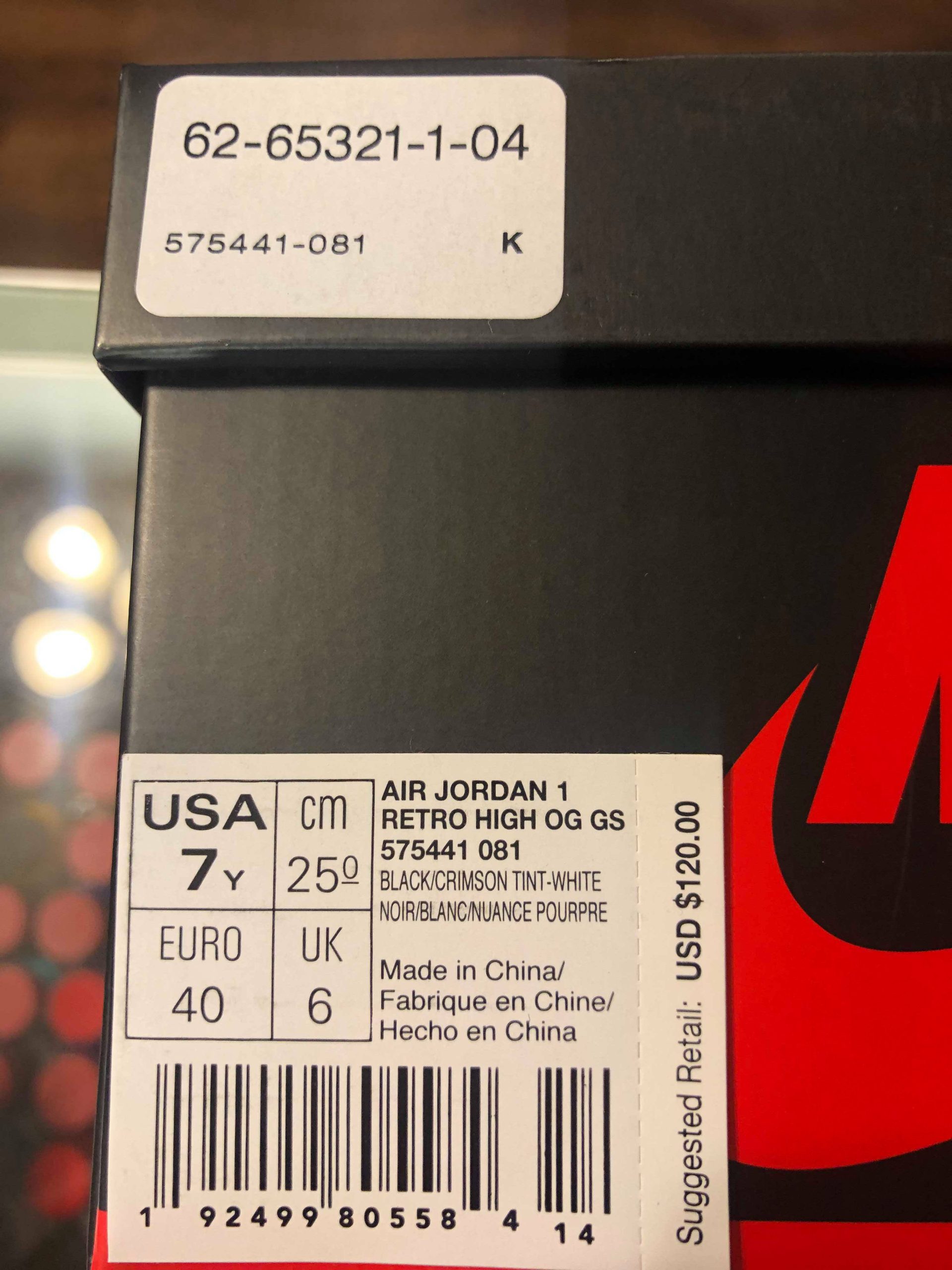 2019 Nike Air Jordan I Black Crimson Tint Youth - Image 15