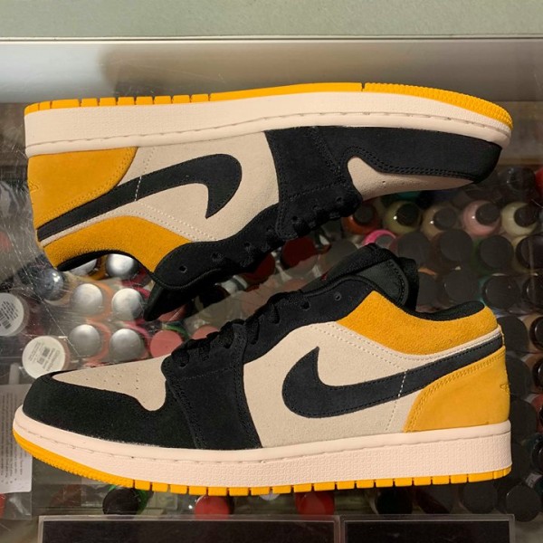 2019 Nike Air Jordan I Low Sail University Gold Black
