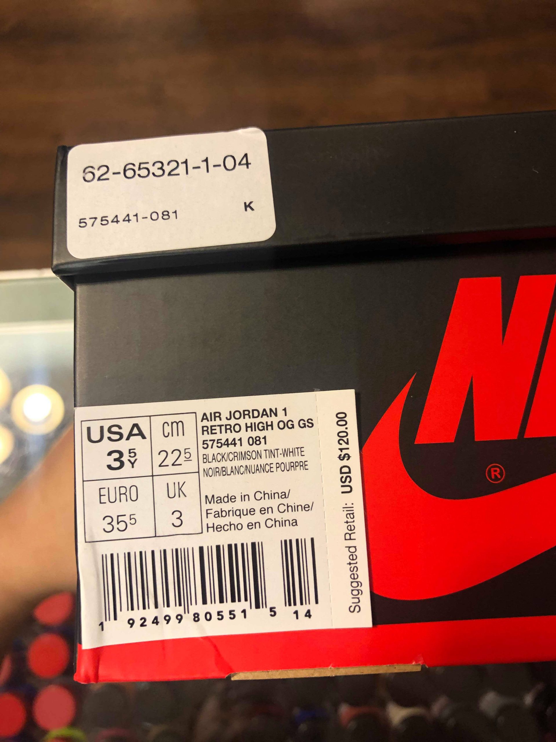 2019 Nike Air Jordan I Black Crimson Tint Youth - Image 10