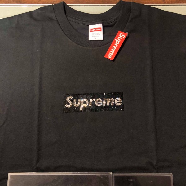 2019 Sup Swarovski Box Logo Tee Black