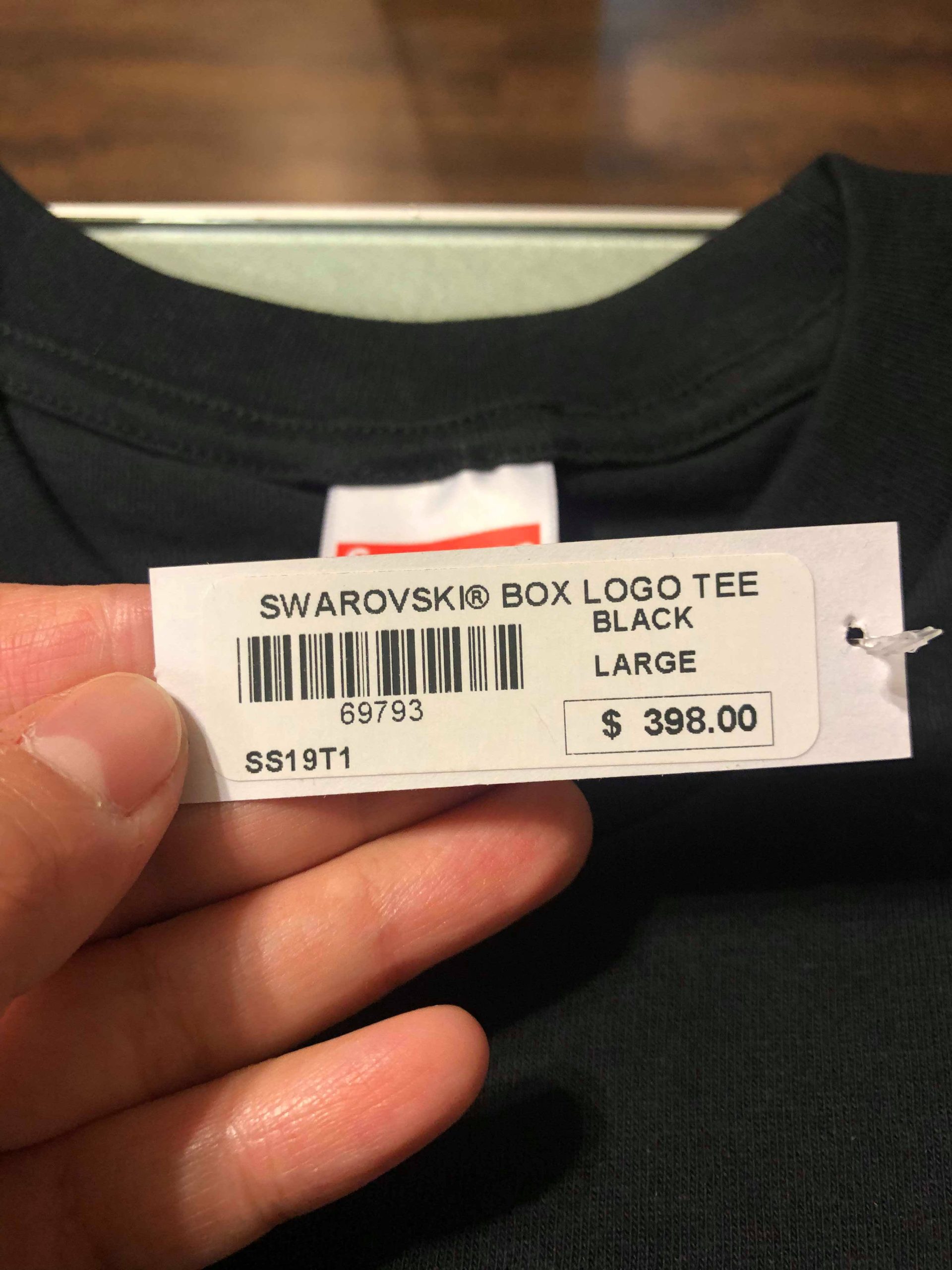 2019 Sup Swarovski Box Logo Tee Black - Image 8