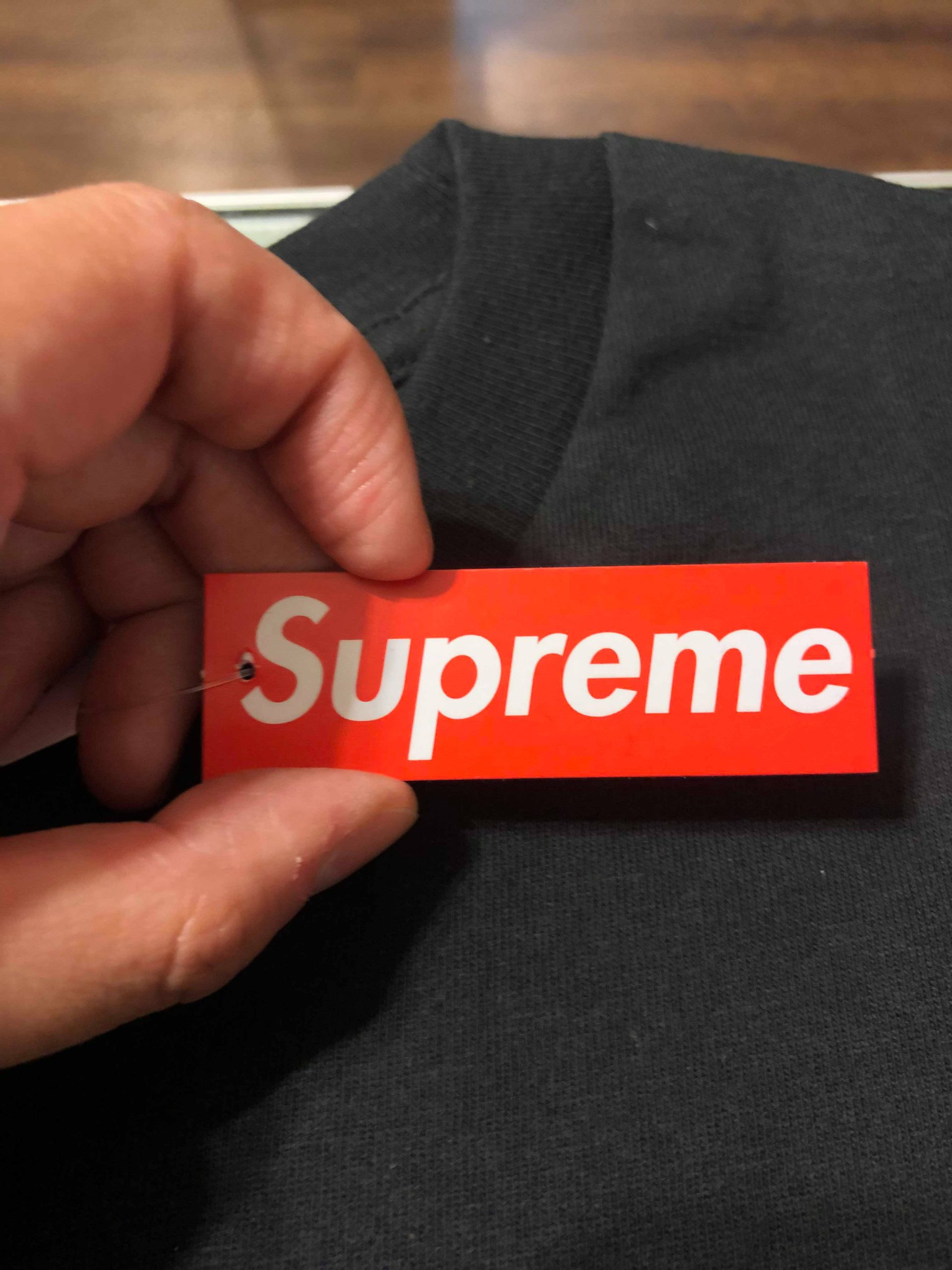 2019 Sup Swarovski Box Logo Tee Black - Image 7