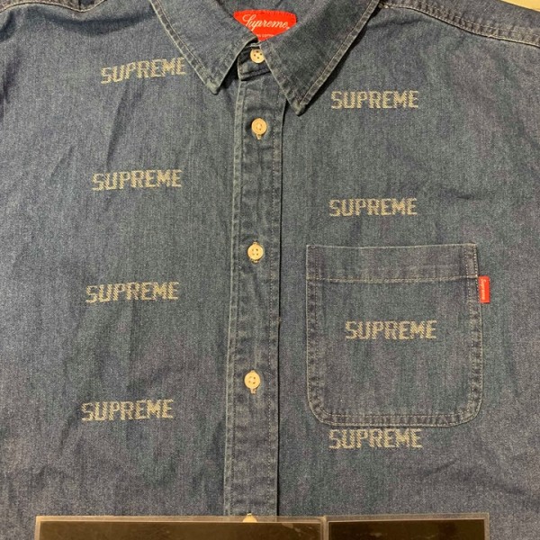 2019 Sup Logo Denim Shirt Blue