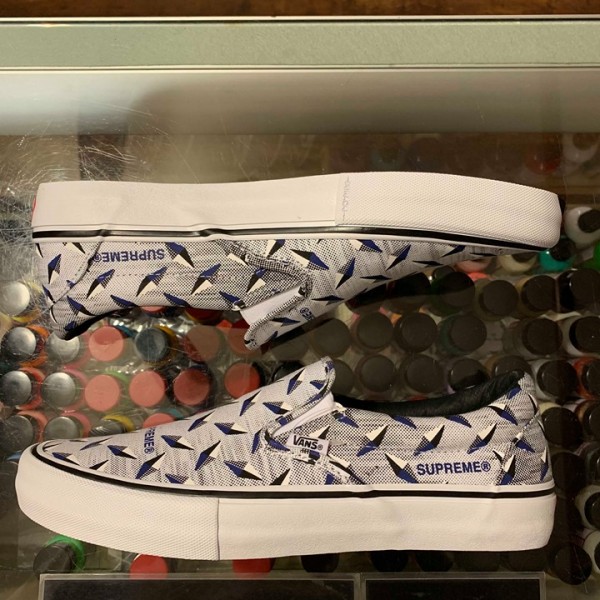 2019 Sup Vans Slip On Diamond Plate White