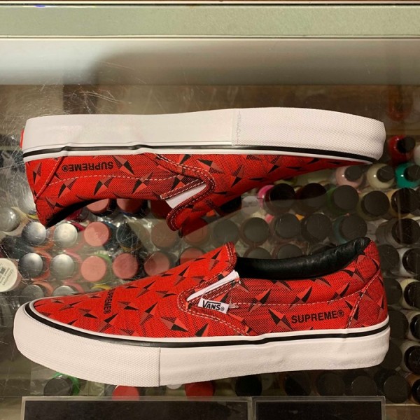 2019 Sup Vans Slip On Diamond Plate Red