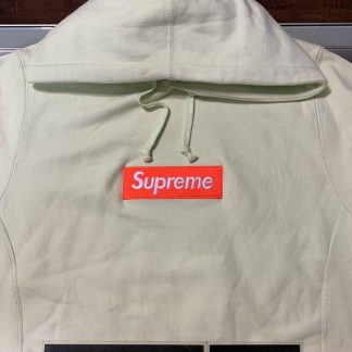 2017 Sup Box Logo Hooded Sweatshirt Pale Lime