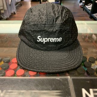 2019 Sup Geometric Ripstop Camp Cap Black