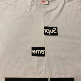 2018 Box Logo Comme des Garcons CDG Split Tee White