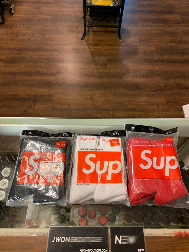2019 Sup Hanes Cushion Crew Socks 4 Pairs - Jwong Boutique