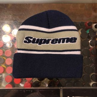 2019 Sup Chenille Stripe Beanie Navy