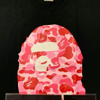 2018 A Bathing Ape Big Ape Head Tee Black Pink Camo