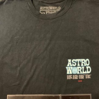 2019 Travis Scott Astroworld Brooklyn Tour Wish You Were Here Fish Bag Tee Black