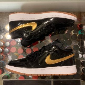 2019 Nike Air Jordan I Low Black Gold Patent Youth