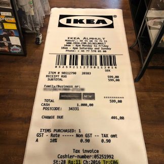 2019 Off White Virgil Abloh Ikea Markerad Receipt Rug White Black