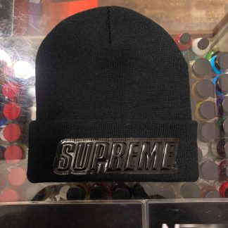 2019 Sup Raised Patent Logo Beanie Black