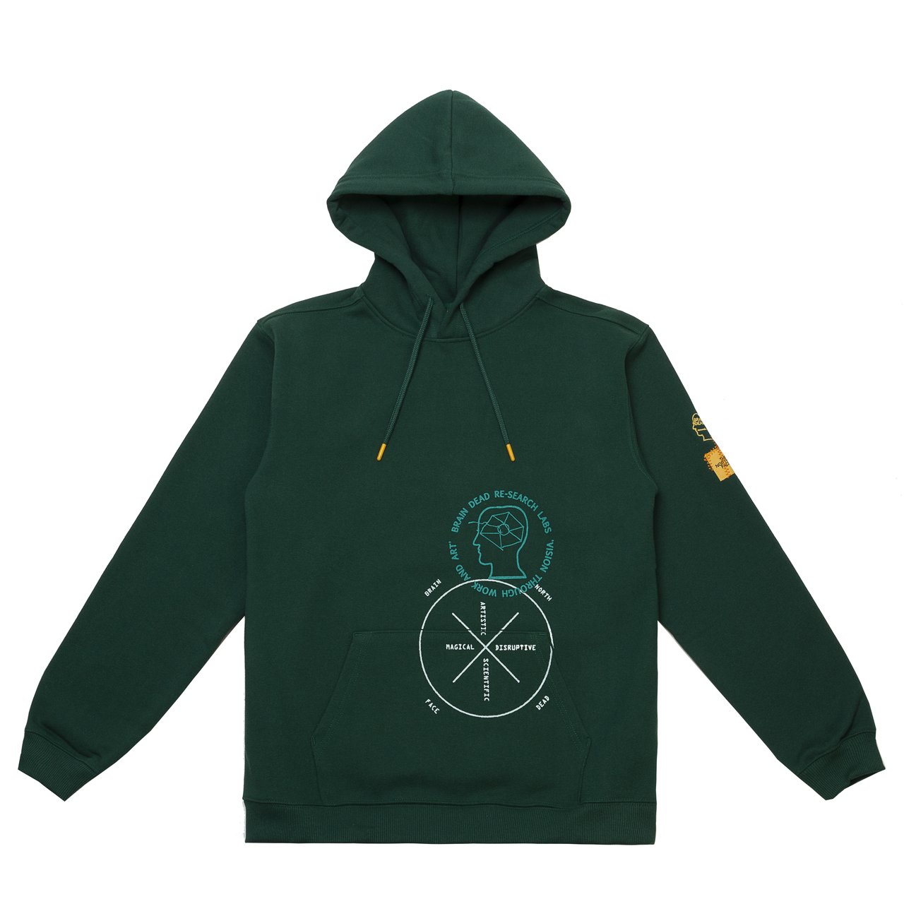 2019 The North Face TNF Brain Dead Pullover Hoodie Night Green Packaged - Image 5