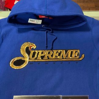 2019 Sup Sequin Viper Hooded Sweatshirt Royal Open Packaged