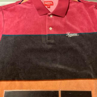 2019 Sup Velour Long Sleeve Polo Magenta