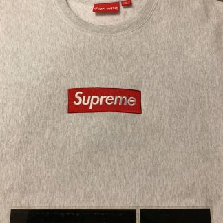 2015 Sup Box Logo Crewneck Sweatshirt Heather Grey
