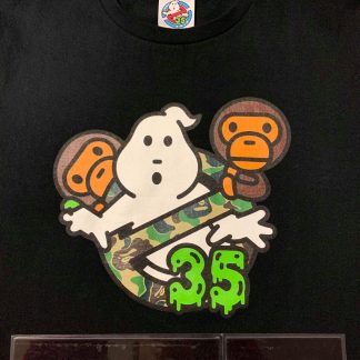 2019 A Bathing Ape Baby Milo Ghostbusters 35th Anniversary Tee Black