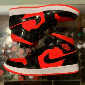 2020 Nike Air Jordan I Mid Hot Punch Black Women