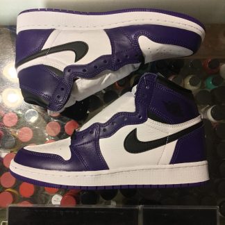 2020 Nike Air Jordan I Retro High Court Purple 2.0 White Toe Youth
