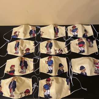 2020 Custom Jwong Ralph Lauren Polo Bear Collection Bed Sheets Face Mask Yellow Stripe