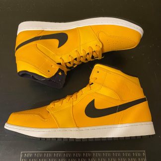 2019 Nike Air Jordan I Mid University Gold Black Men