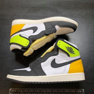 2021 Nike Air Jordan I Retro White Black Volt University Gold Men