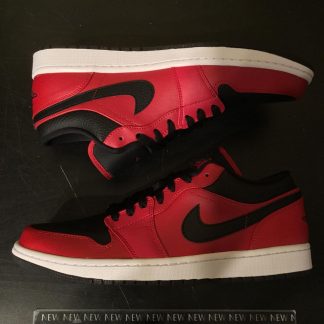 2021 Nike Air Jordan I Low Reverse Bred Pebbled Swoosh Men