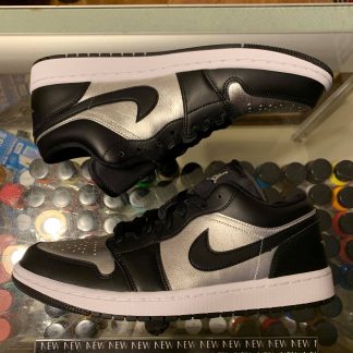 2021 Nike Air Jordan I Low Black Metallic Silver Women