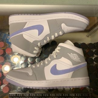 2021 Nike Air Jordan I Mid Wolf Grey Aluminum Women