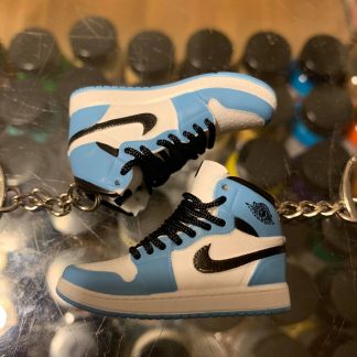 2021 Nike Air Jordan I Retro White University Blue Black 3D Keychain