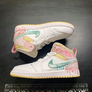 2021 Nike Air Jordan I Mid Paint Drip Preschool