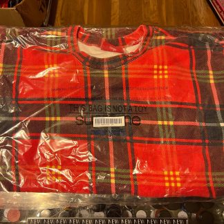 2021 Sup Plaid Crewneck Red