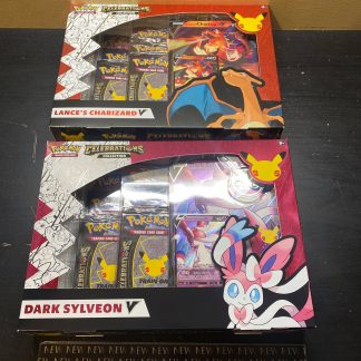 2021 Pokemon TCG 25th Anniversary Celebrations V Box Lances Charizard V/ Dark Sylveon V 2x Bundle