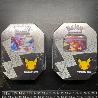 2021 Pokemon TCG 25th Anniversary Celebrations Tin Lances Charizard V Dark Sylveon V 2x Bundle